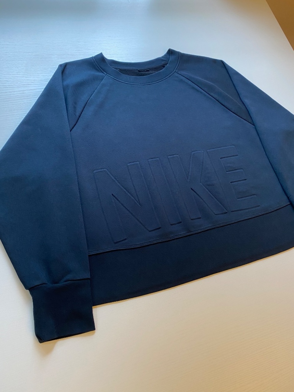 Nike French Terry Oversized Sweatshirt with Embossed Graphic Black Sz M/L